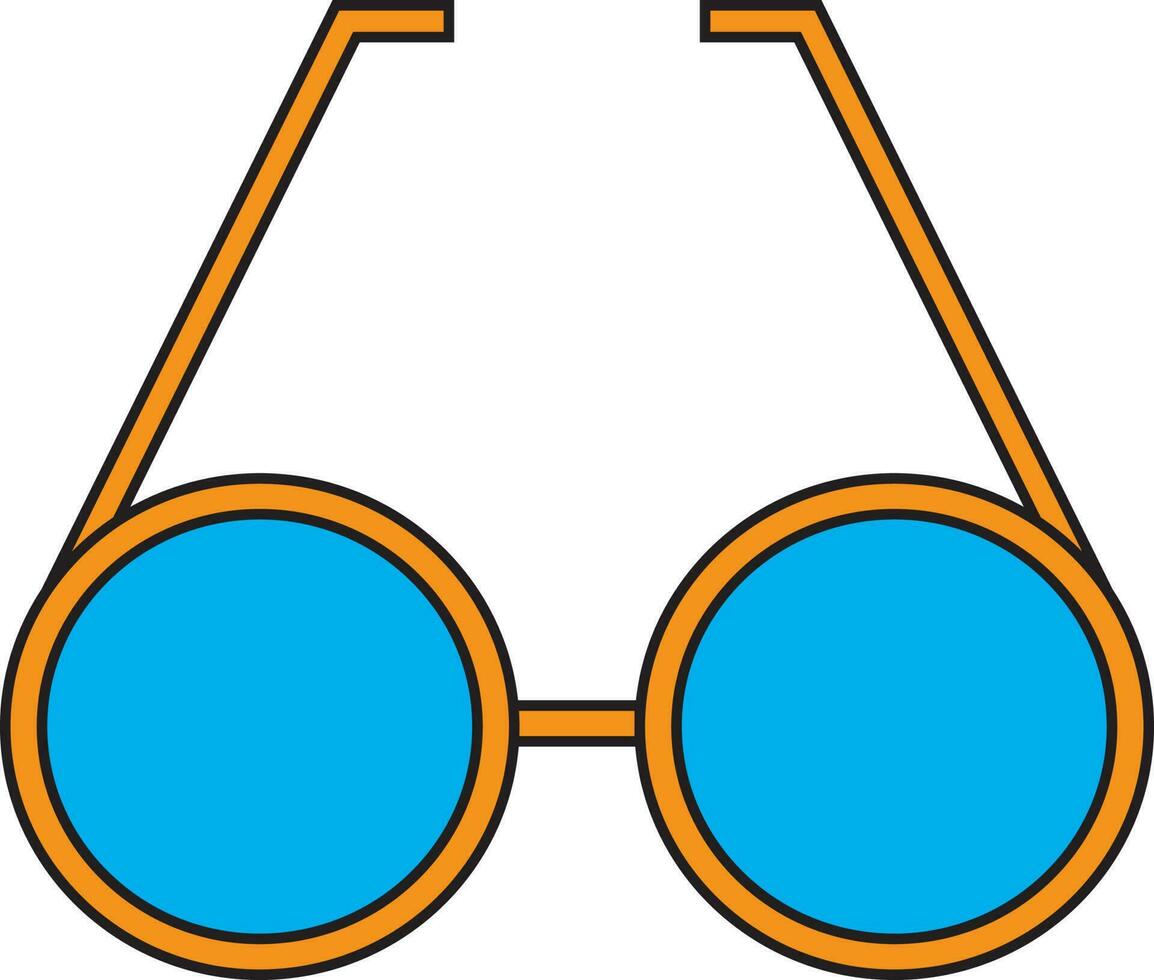 Color eye glasses icon in illustration. vector