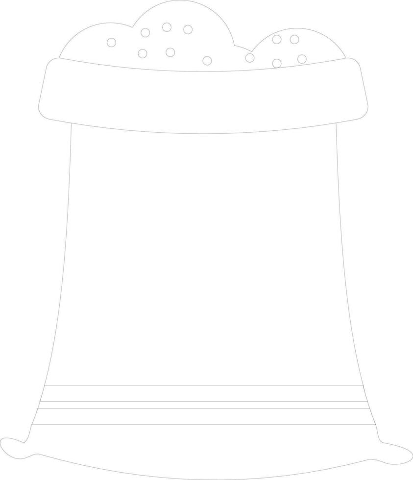 Sack of flour in flat style. vector