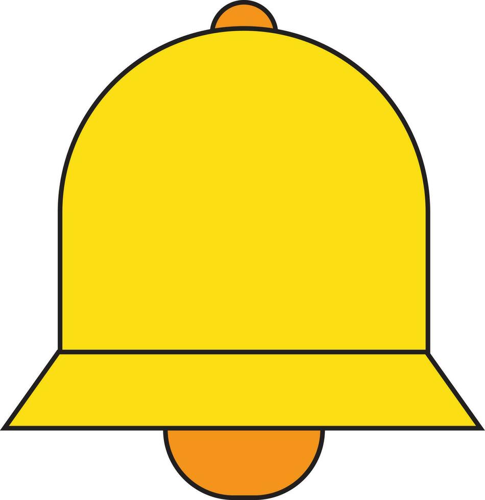 amarillo color de campana icono para colegio concepto. vector