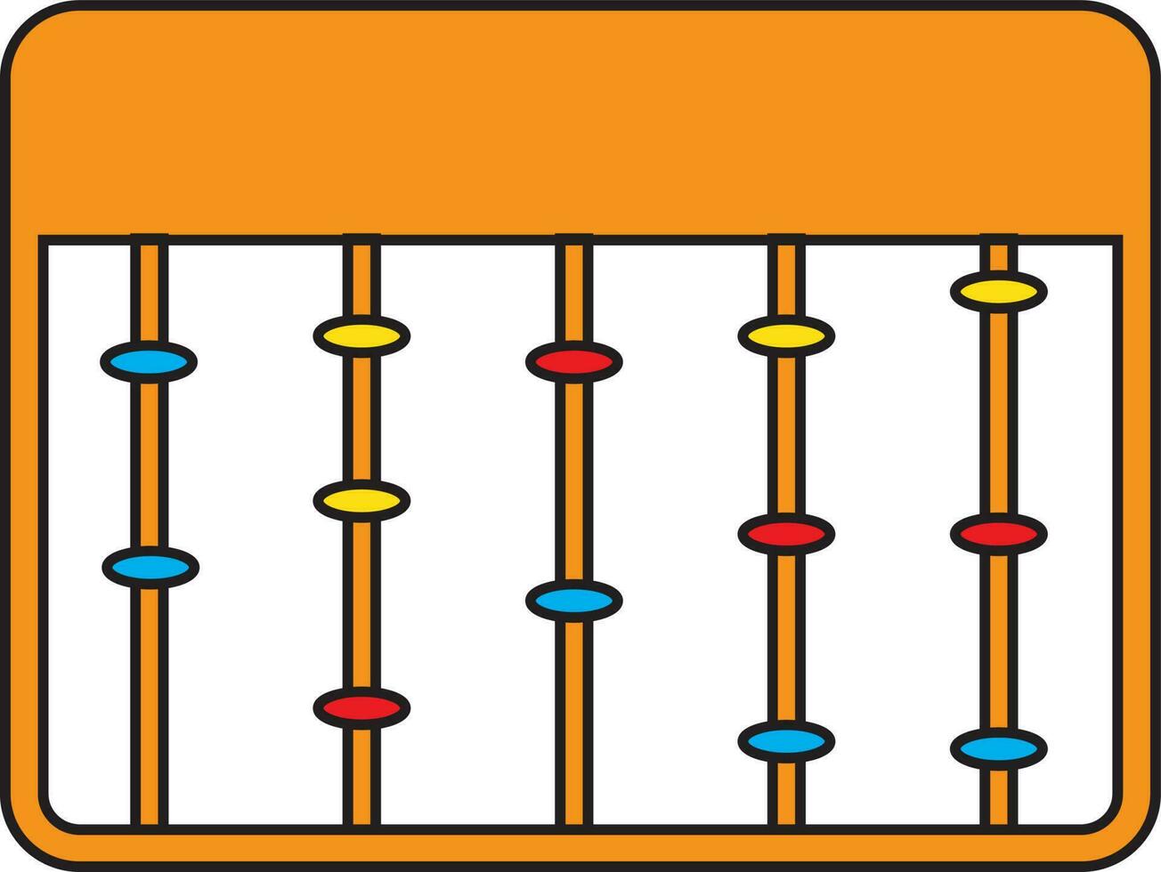color estilo de ábaco icono para educación concepto. vector