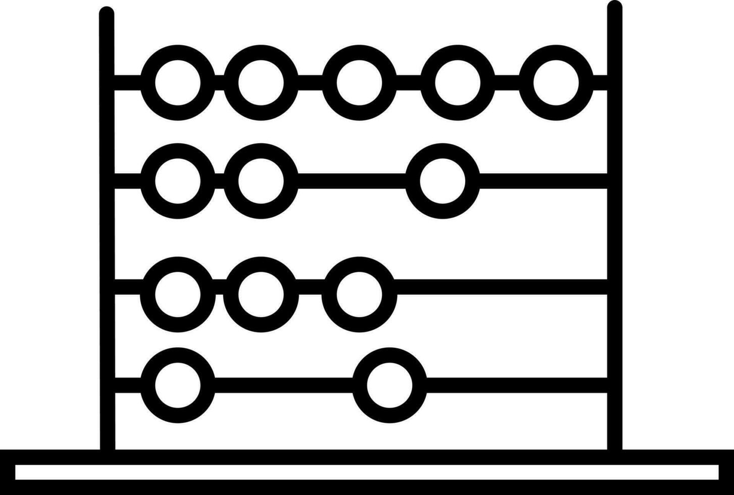 Line art abacus icon in flat style. vector