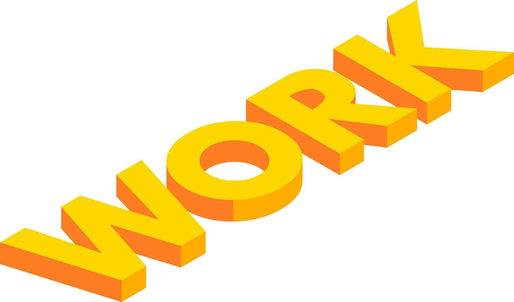 3d illustration of Work isometric text. vector