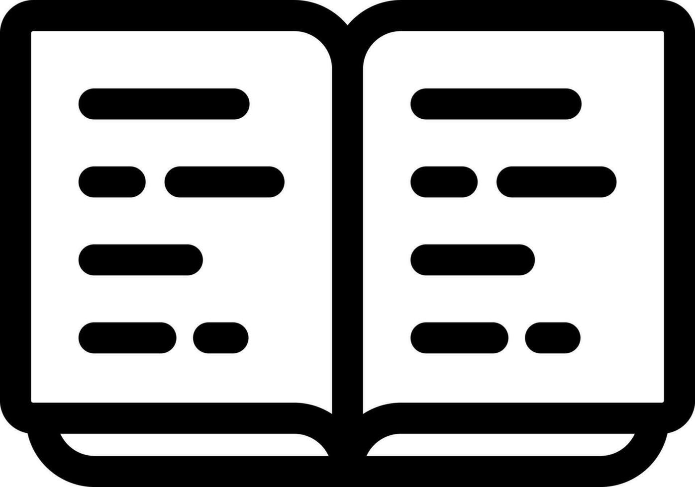 Line art illustration of open book icon. vector