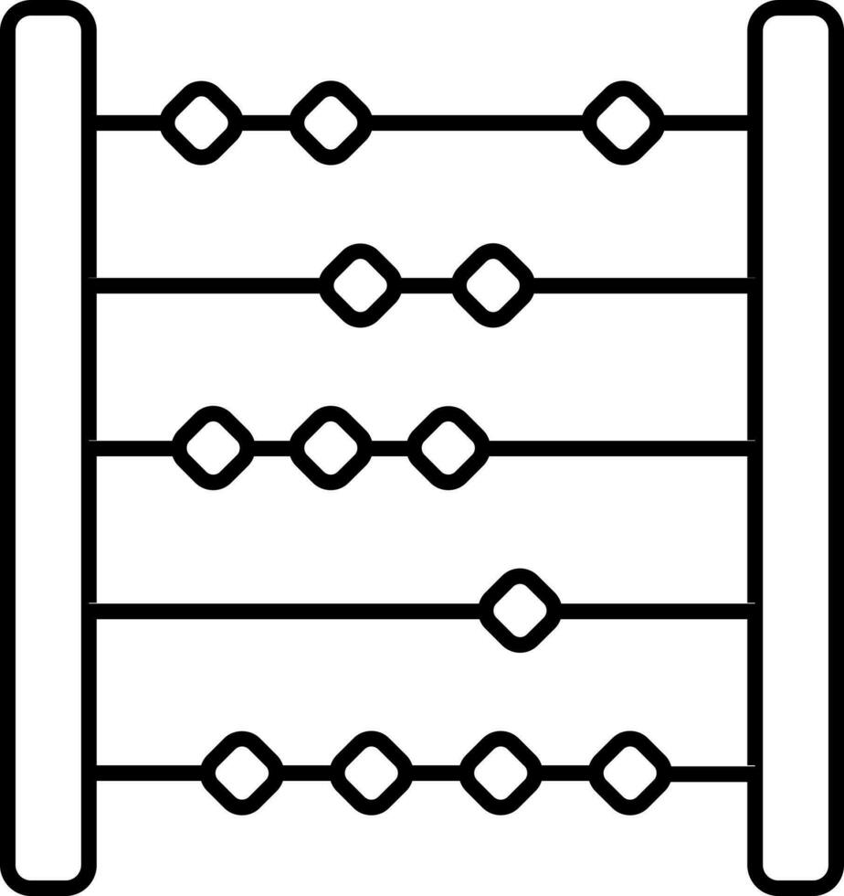 Abacus icon or symbol in black line art. vector