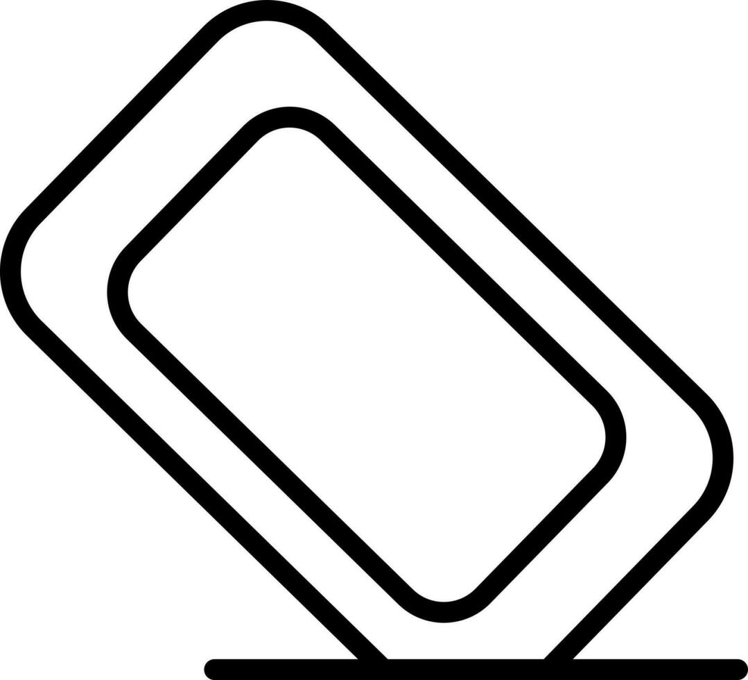 Eraser icon in thin line art. vector