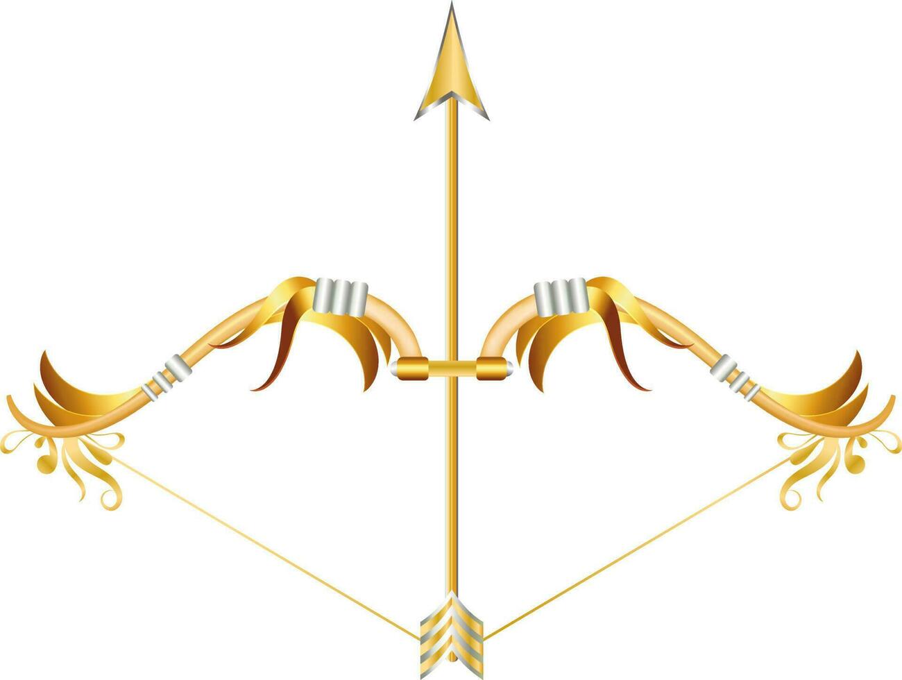 Beautiful golden bow and arrow. 24282168 Vector Art at Vecteezy