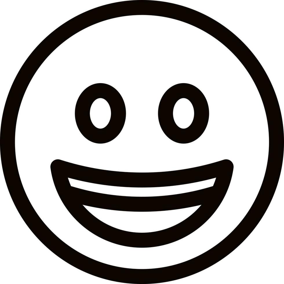 Illustration of laughing face emotion icon in line art. 24282169 Vector ...