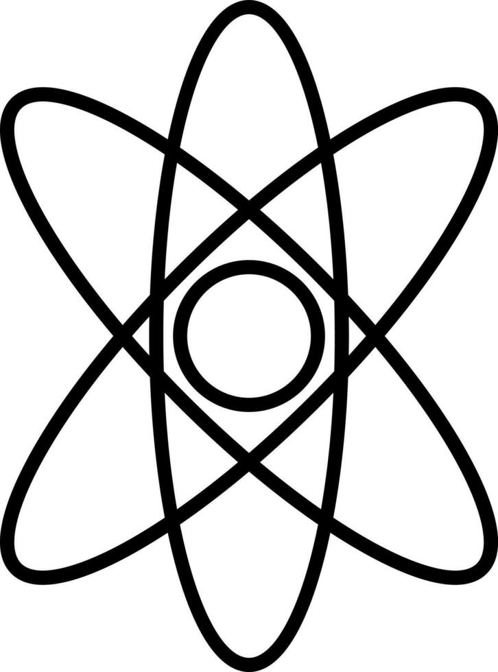 atómico energía icono hecho en Delgado línea ataque. vector
