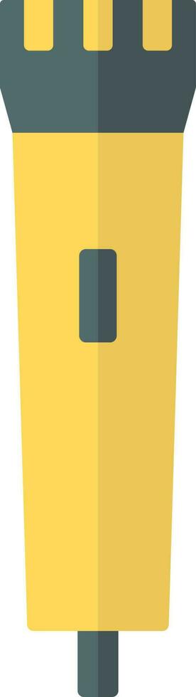 Grey and yellow microphone icon in flat style. vector
