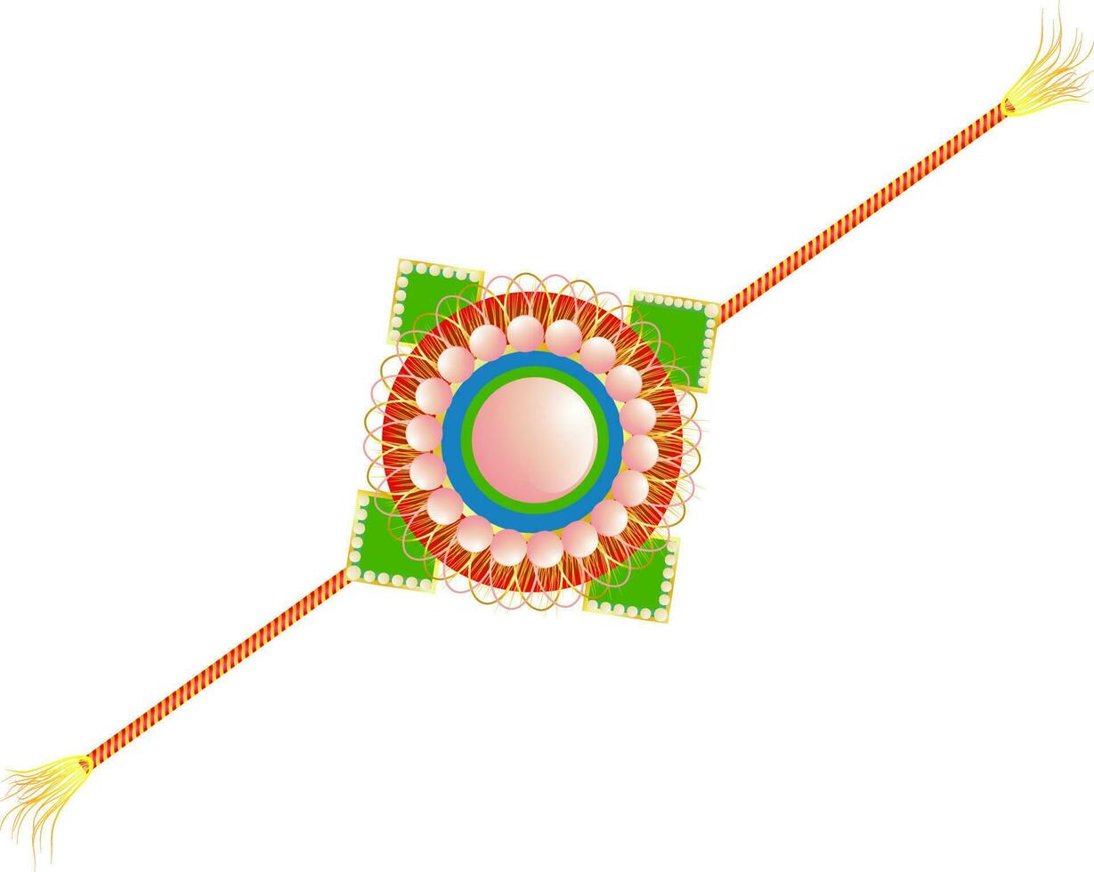 Rakhi decorated with pearls. vector