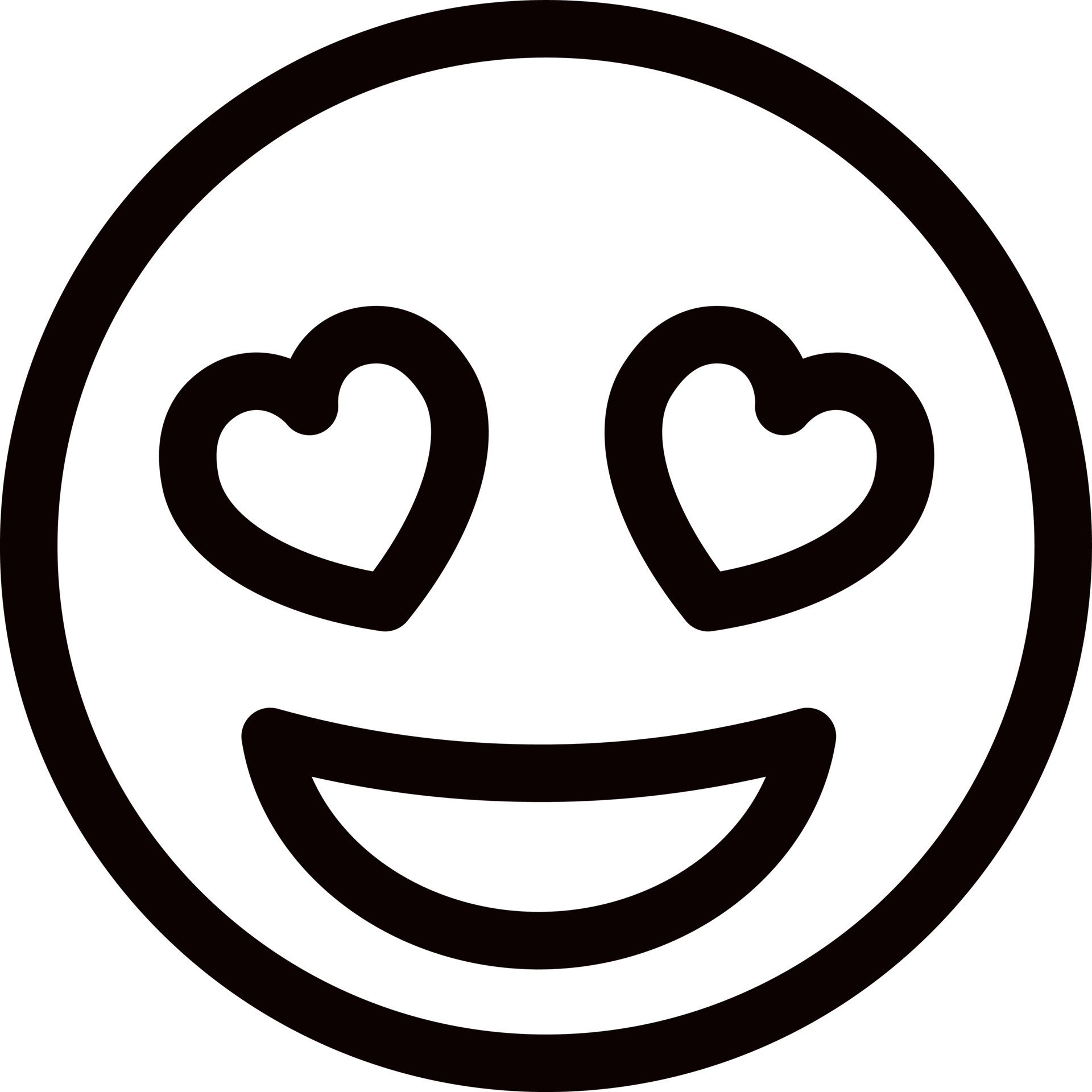 Line art illustration of heart eyes emoji face icon. 24282190 Vector