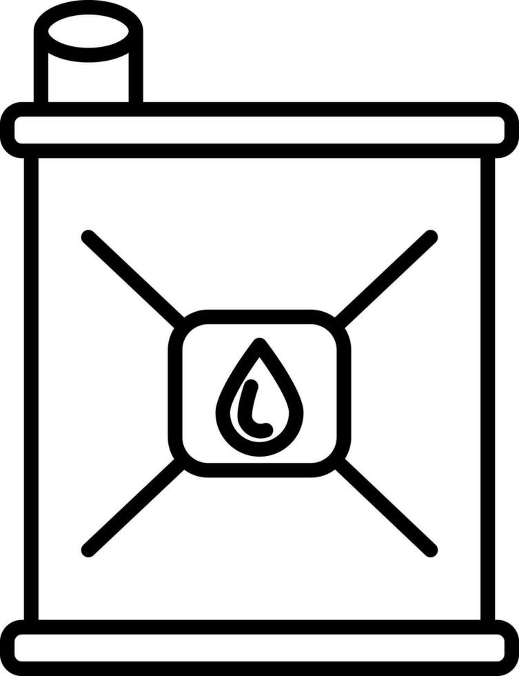 Oil barrel icon in line art illustration. vector