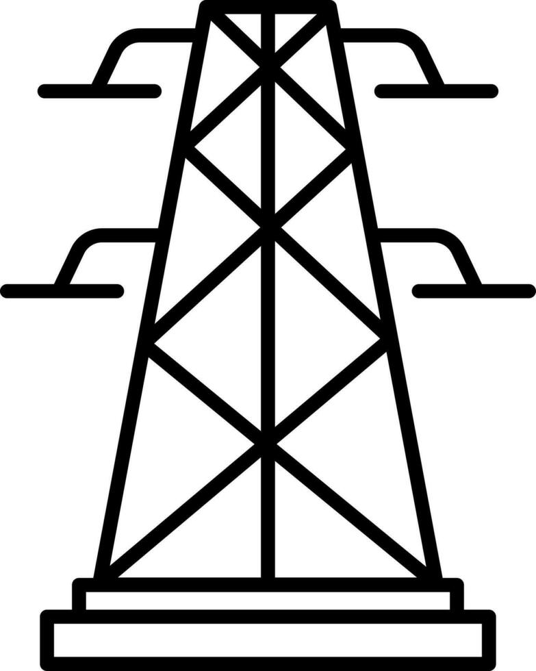 Electricity high voltage tower isolated in thin line stroke. vector