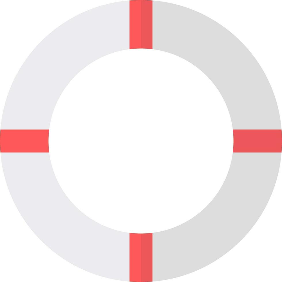 Lifesaver icon in white and red color. vector