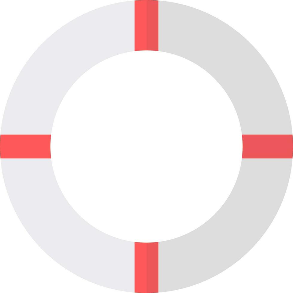 Lifesaver icon in white and red color. vector