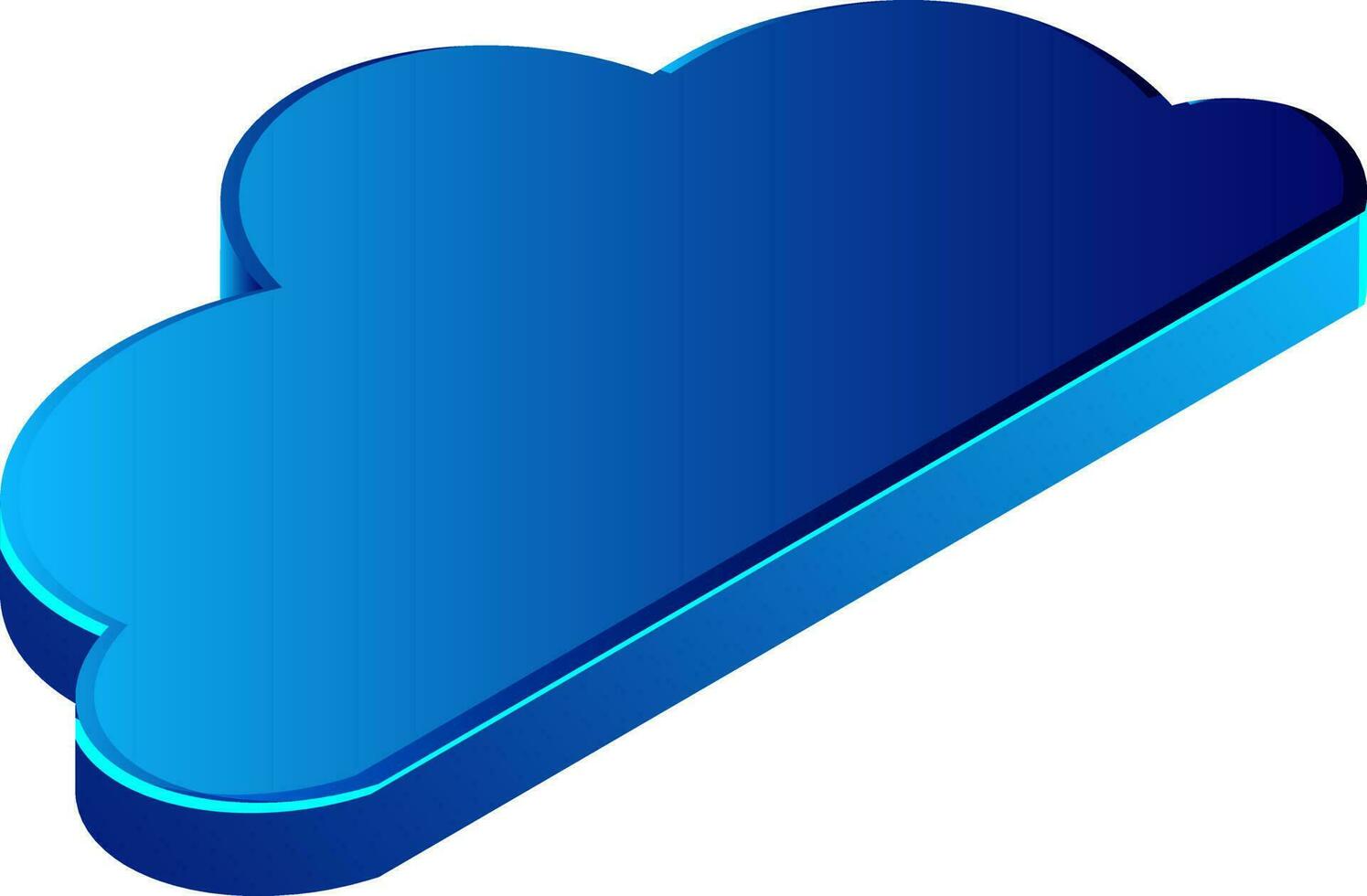 3D isometric illustration of a blue cloud icon. vector