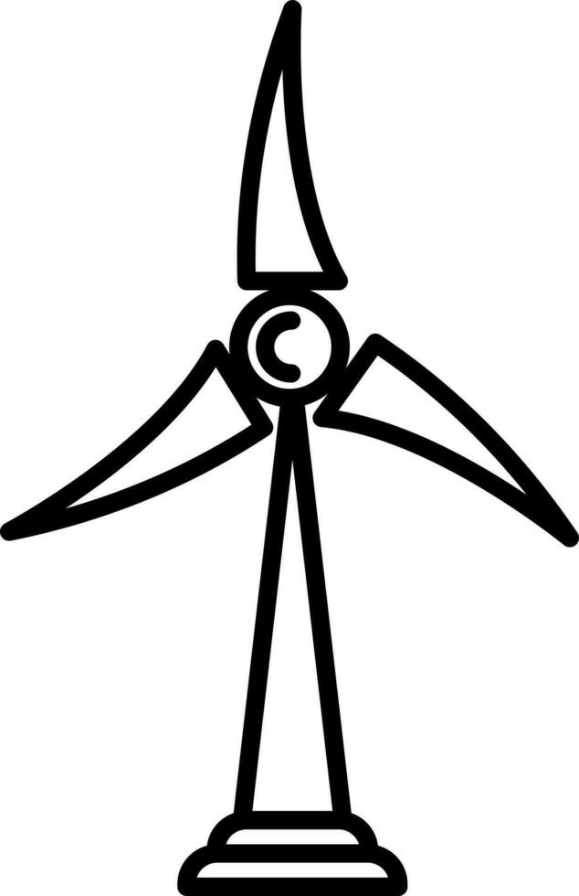 Thin line stroke icon of windmill. vector