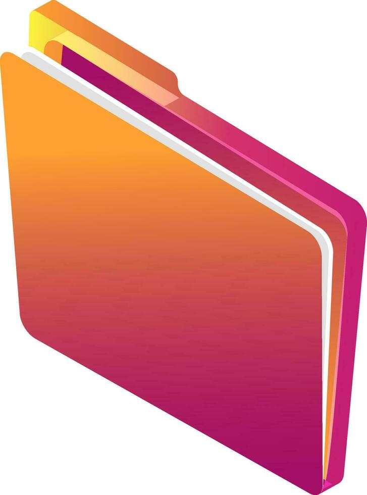 File folder isometric icon in orange color. vector