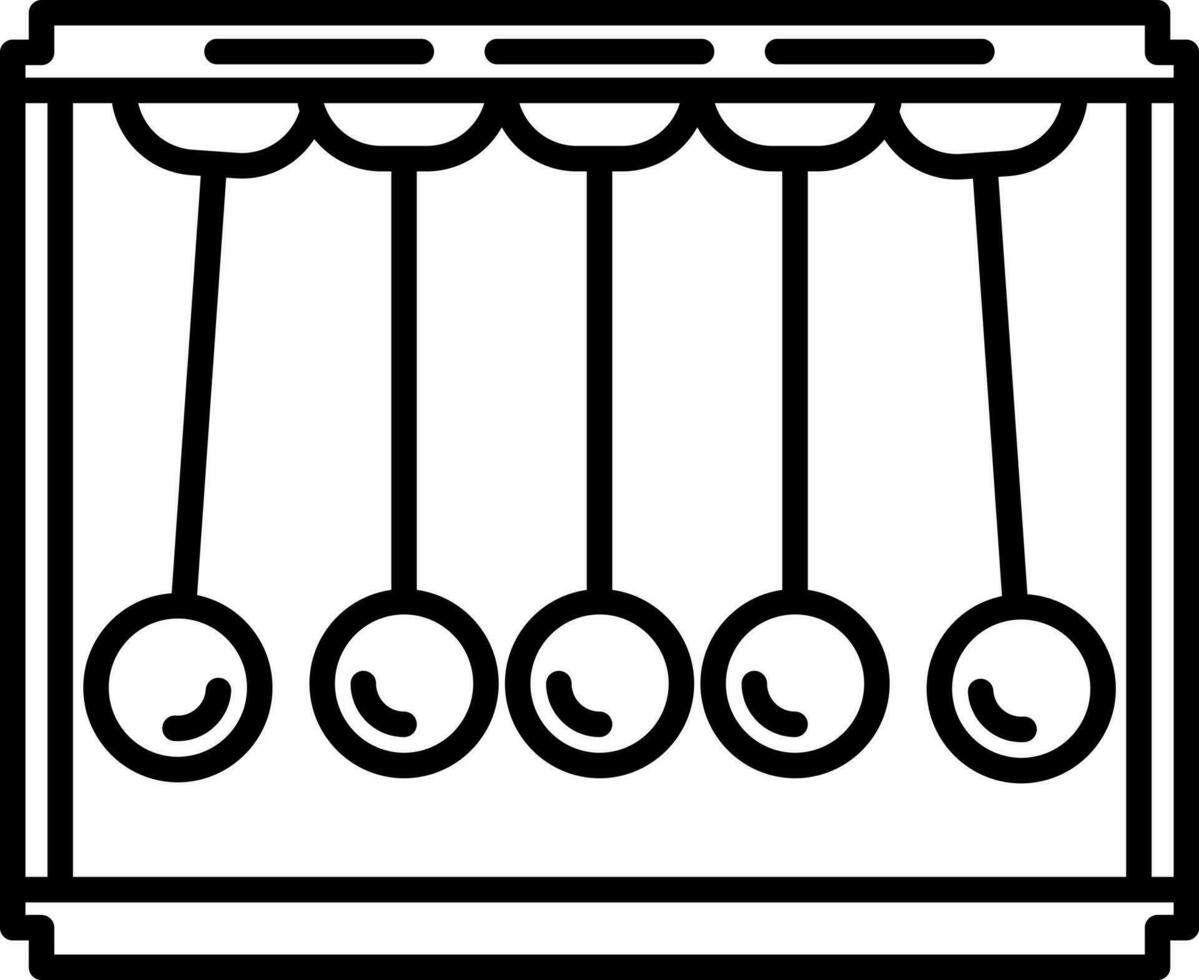 Kinetic energy icon of Newton cradle. vector