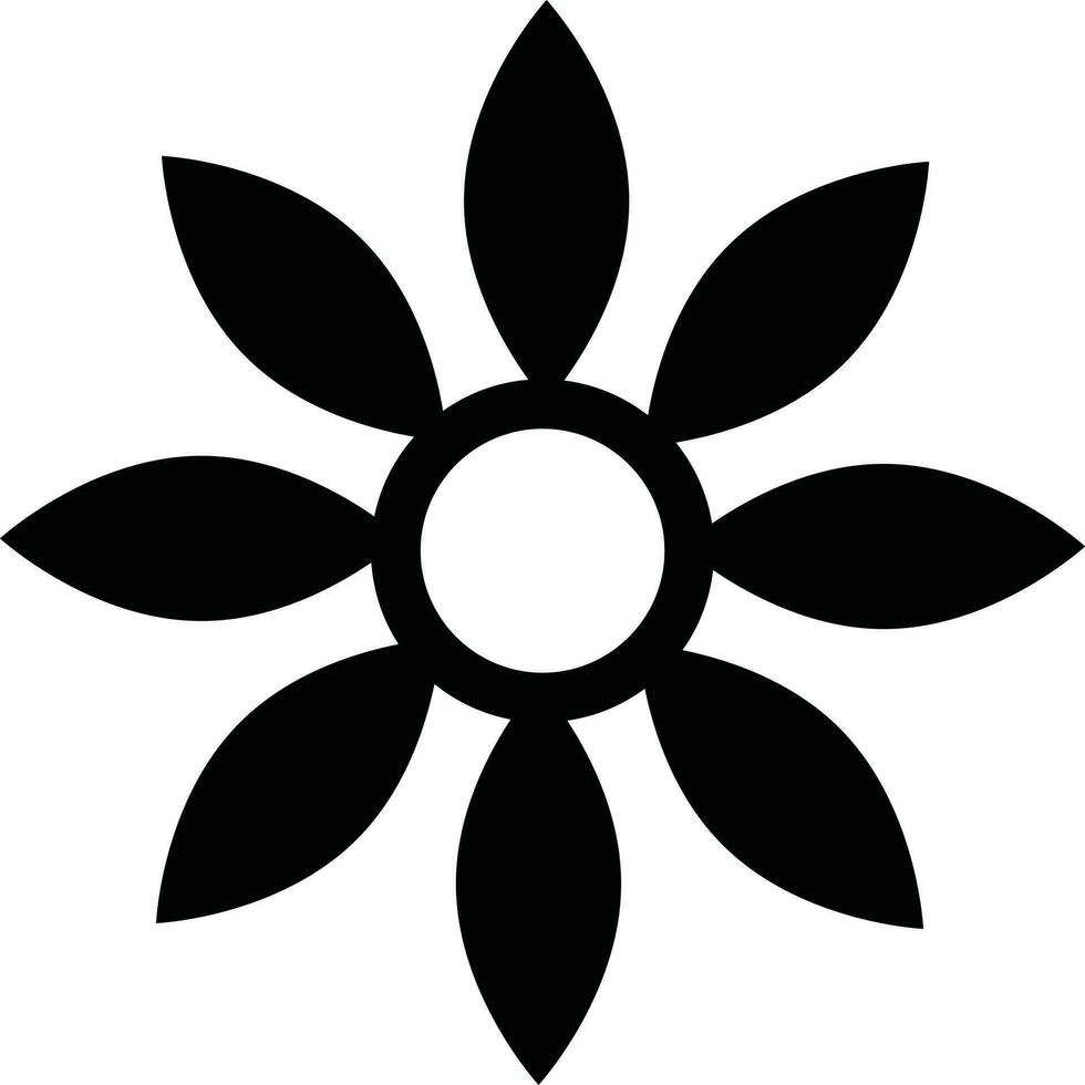 Illustration of Flower glyph icon in flat style. vector