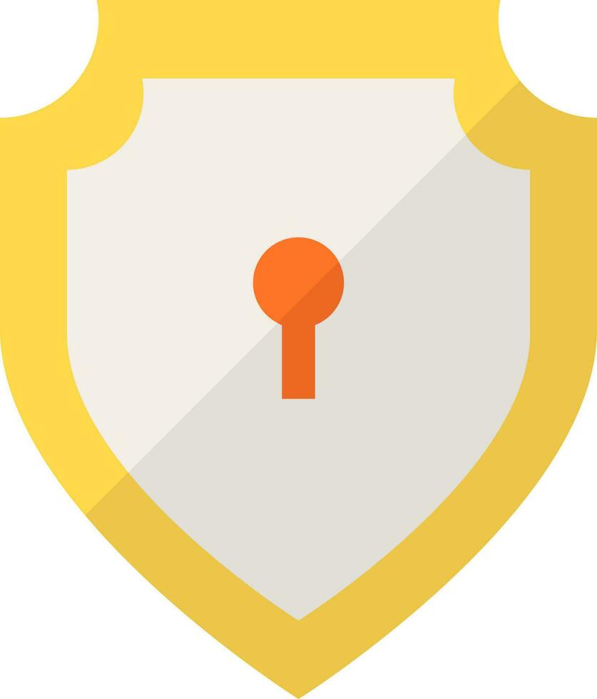 Shield lock icon in flat style. vector