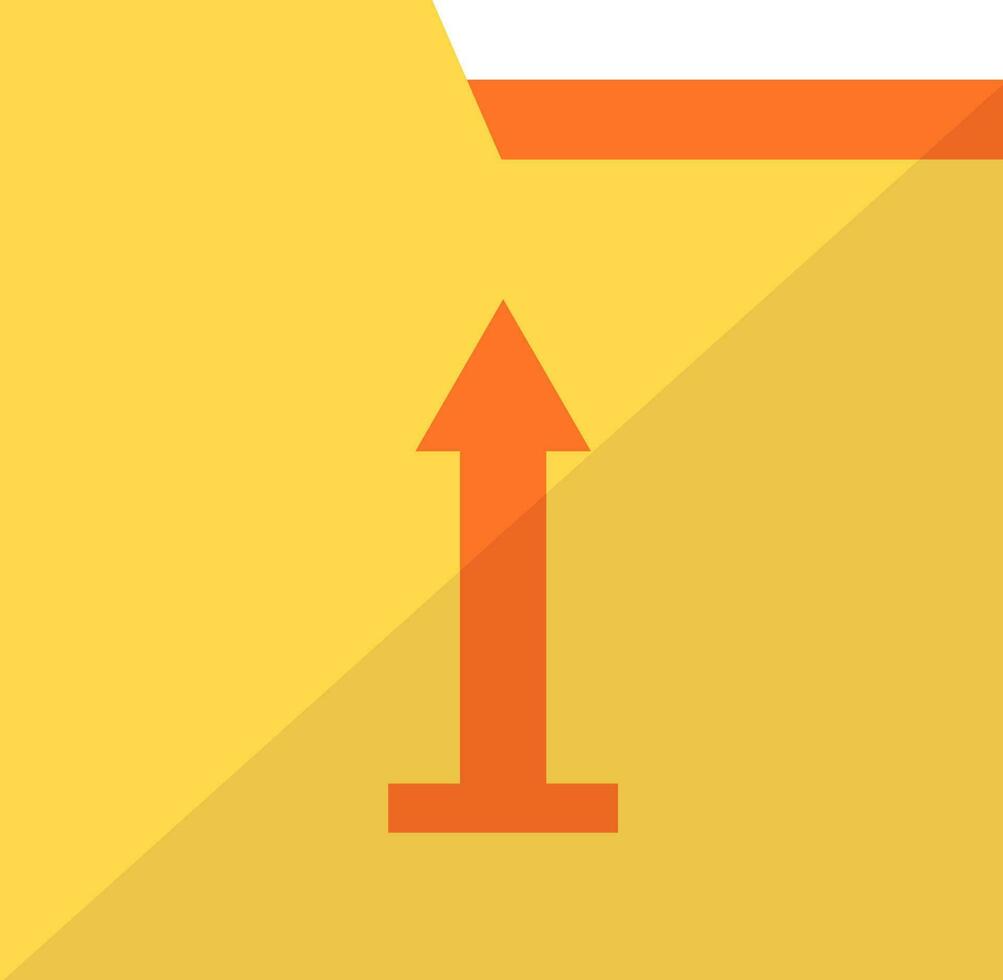 Upload folder icon in yellow and orange color. vector