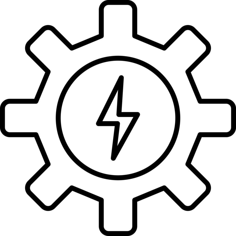 Pictogram of cogwheel with electrical sign. vector