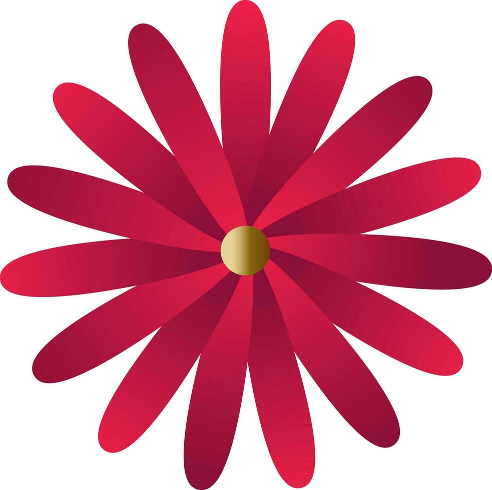 Paper cut flower illustration in red color. vector