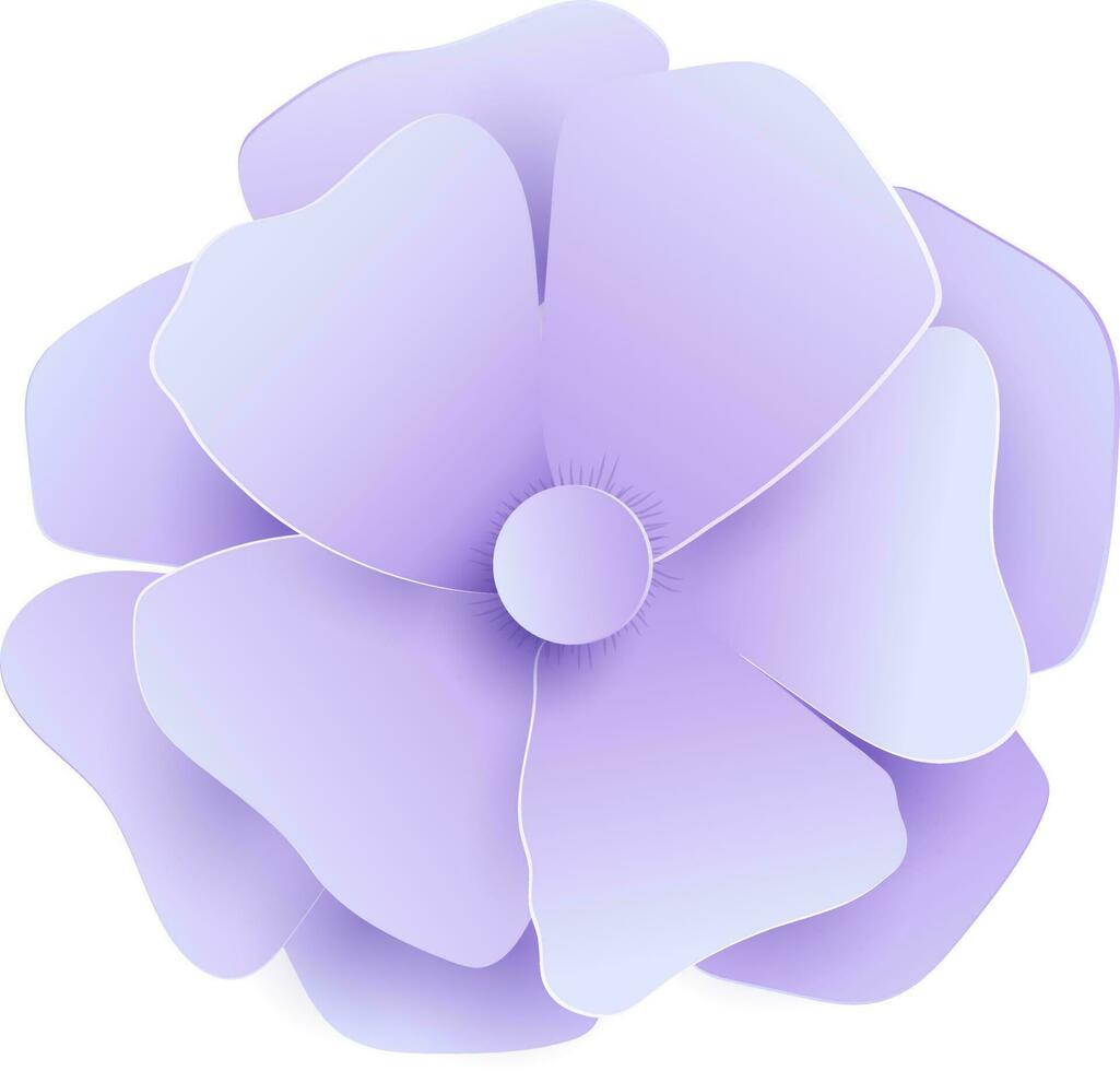 Purple flower made in paper cut style. vector