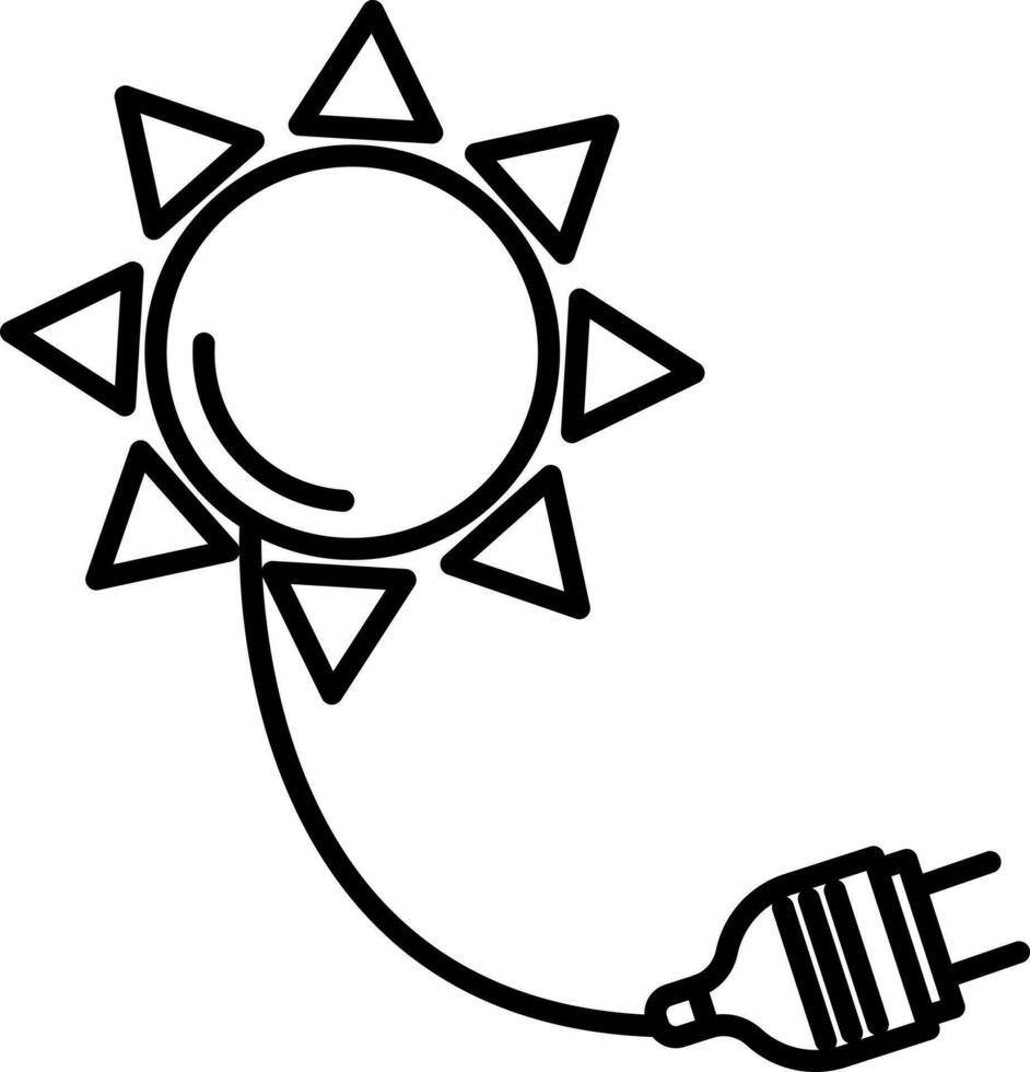 Solar energy icon made with thin line stroke. vector
