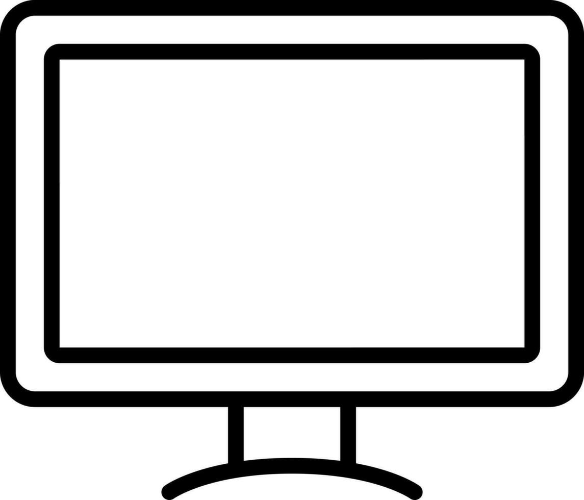 Black line art illustration of desktop icon. vector