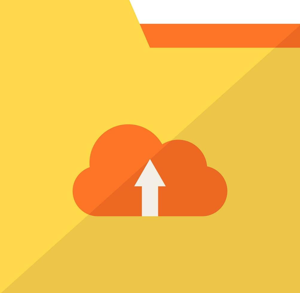 Illustration of cloud uploading folder icon. vector