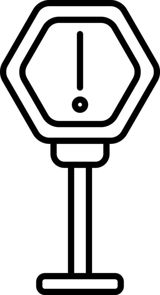 Sign board in black line art. vector