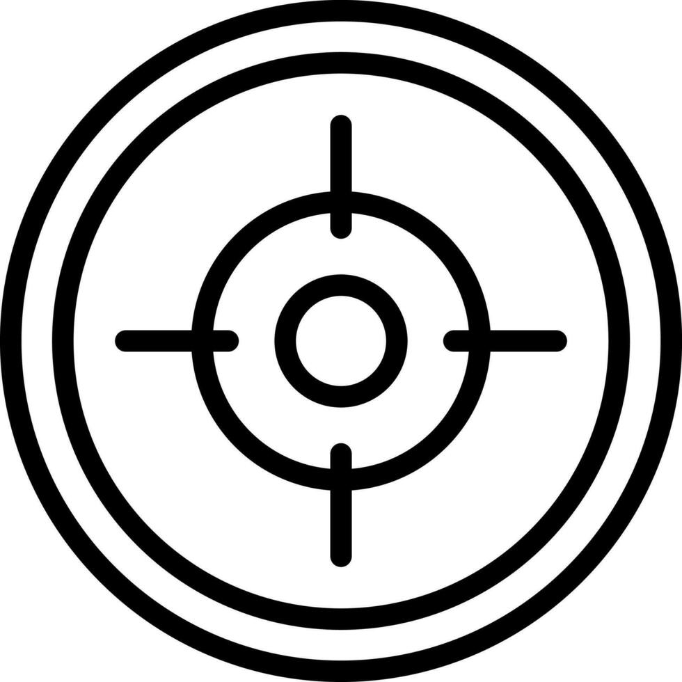 Target icon in black line art. vector