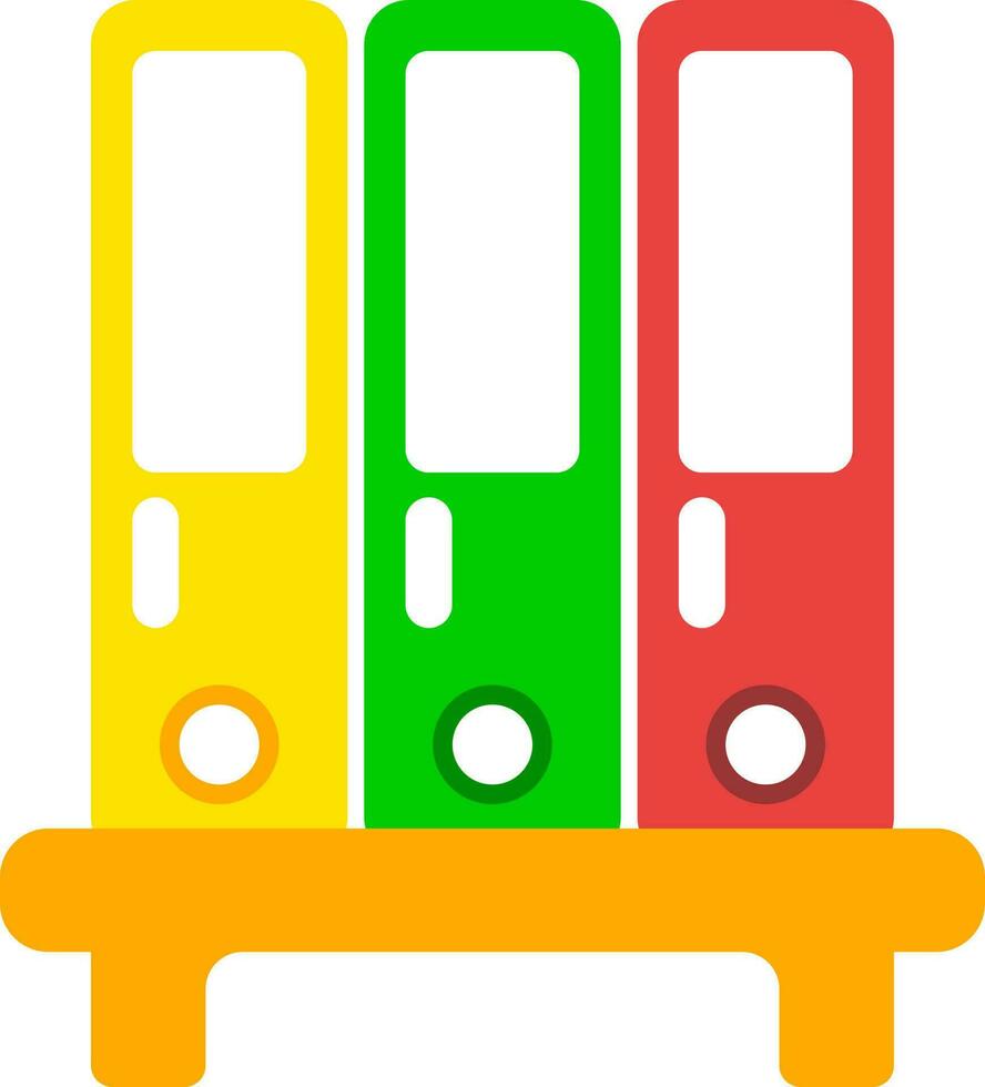 Vector illustration of ring binder file on desk icon.