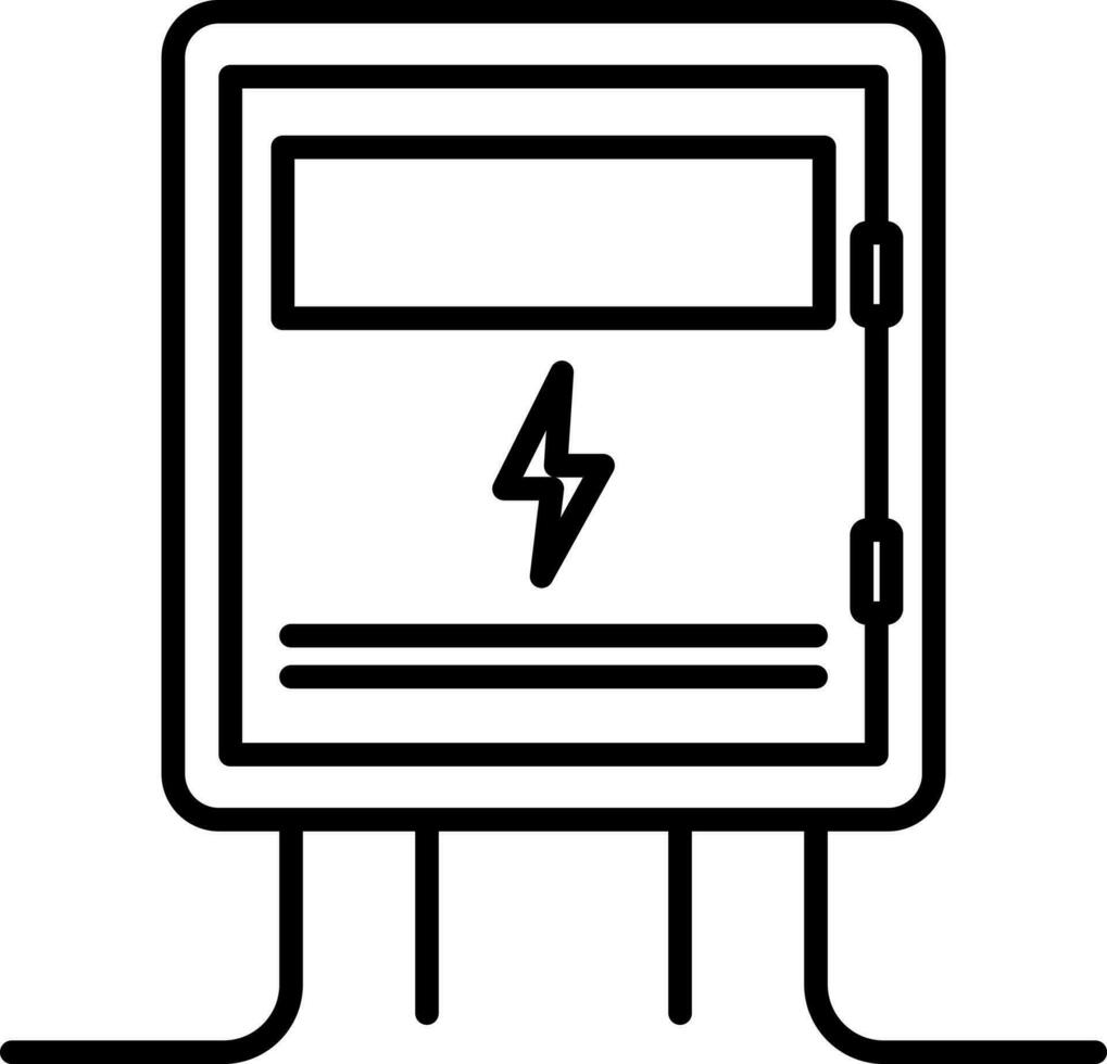 Thin line stroke icon of electrical panel. vector