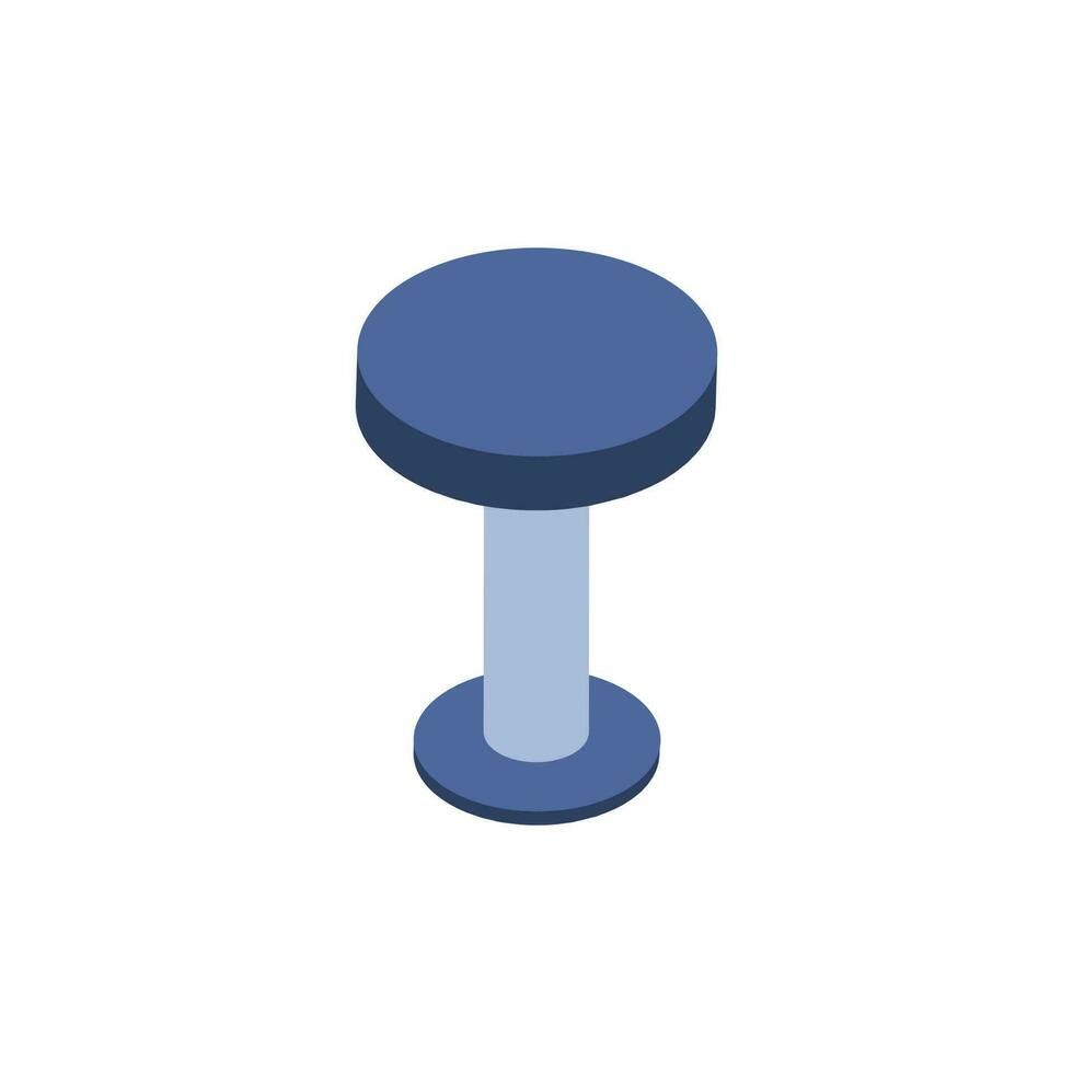 Blue stool on white background. vector