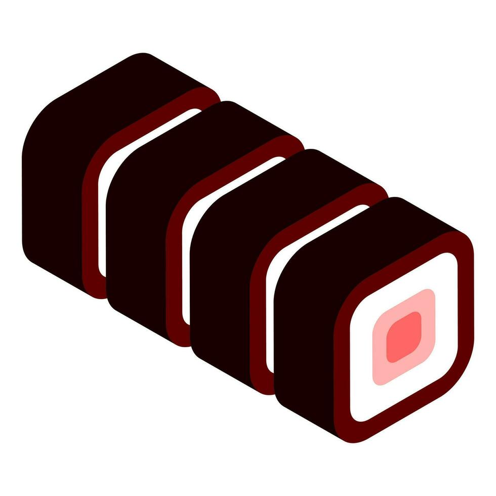 Sushi food icon in isometric style. vector