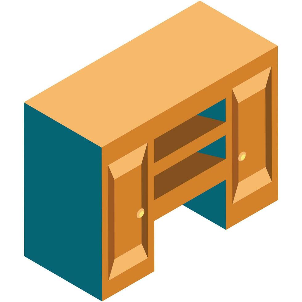 Isometric illustration of desk element. vector