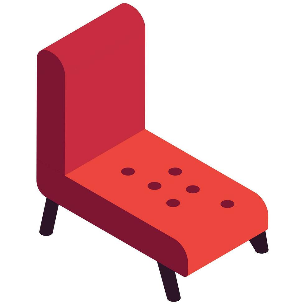 Flat illustration of sofa element in isometric style. vector