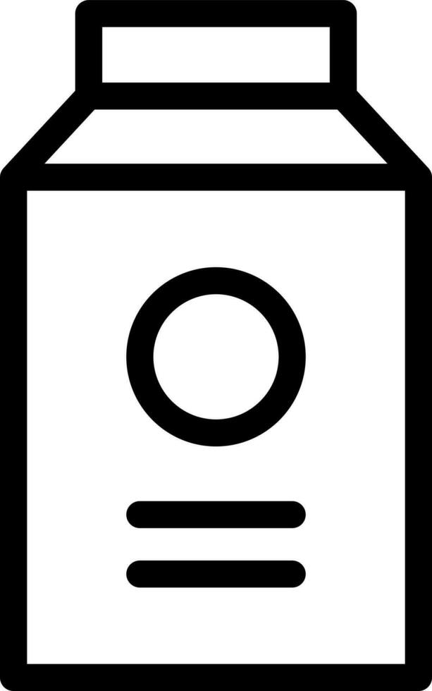 Line art illustration of milk package icon. vector