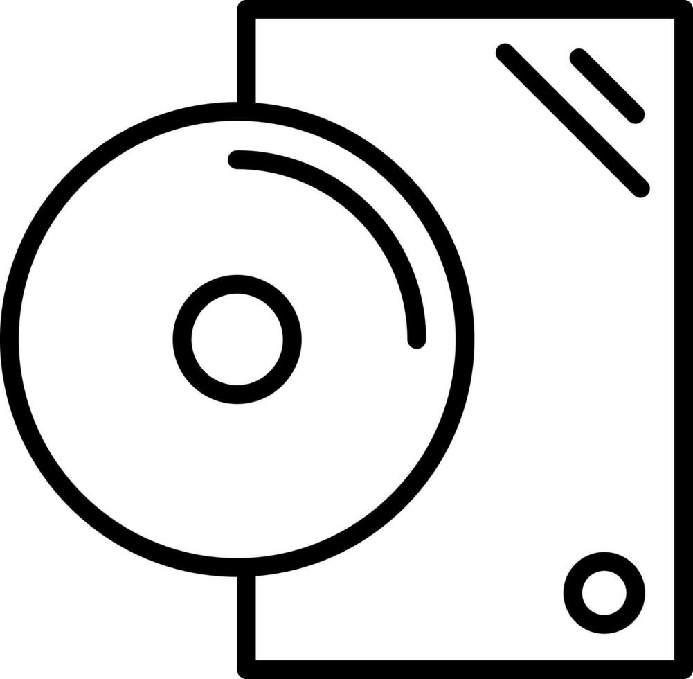 CD game icon in black line art. vector