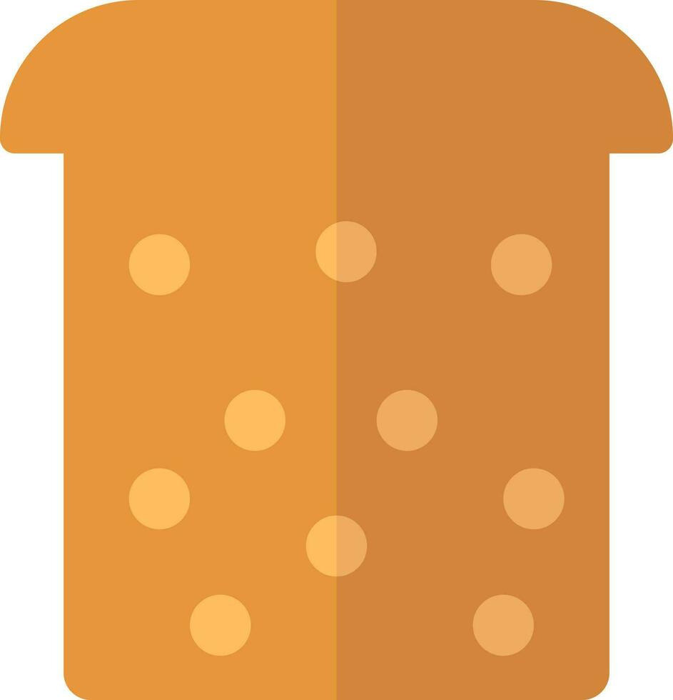 Brown bread slice icon on white background. vector