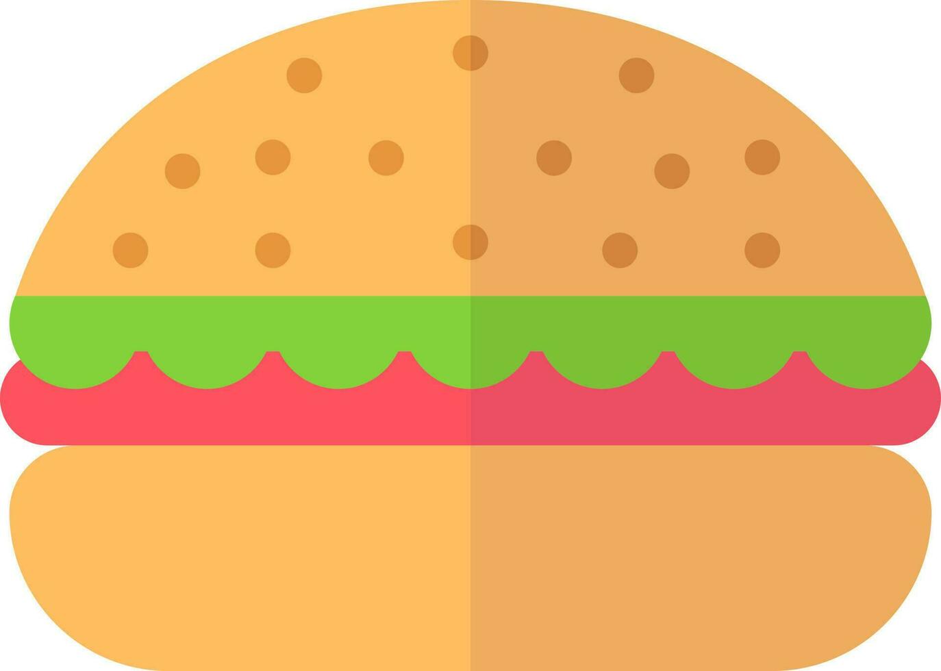 vistoso hamburguesa icono en plano estilo. vector