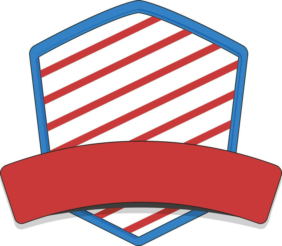Blank red ribbon on strip shield. vector