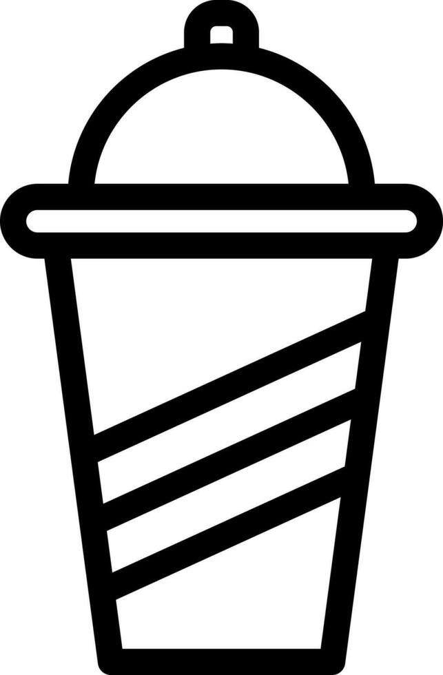 Disposable coffee cup icon in line art. vector