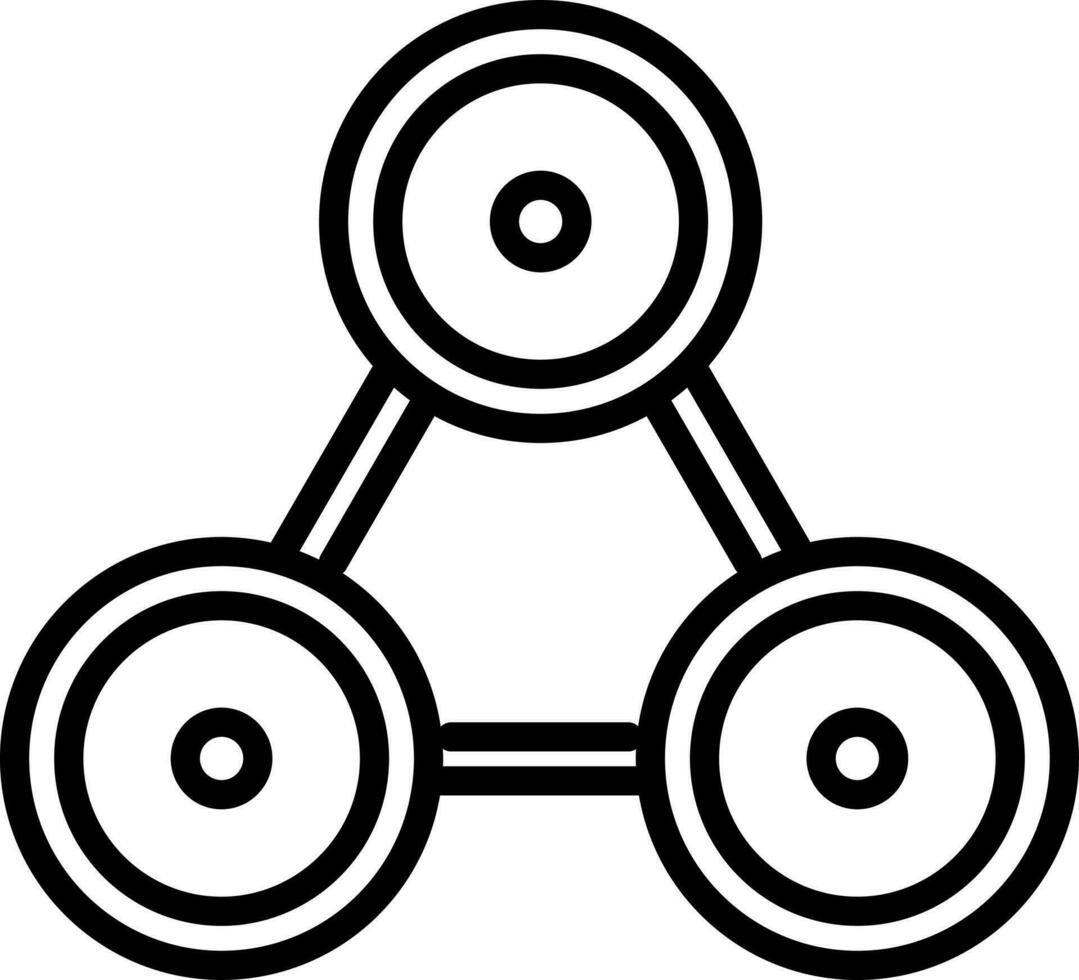 Fidget spinner icon in line art. vector