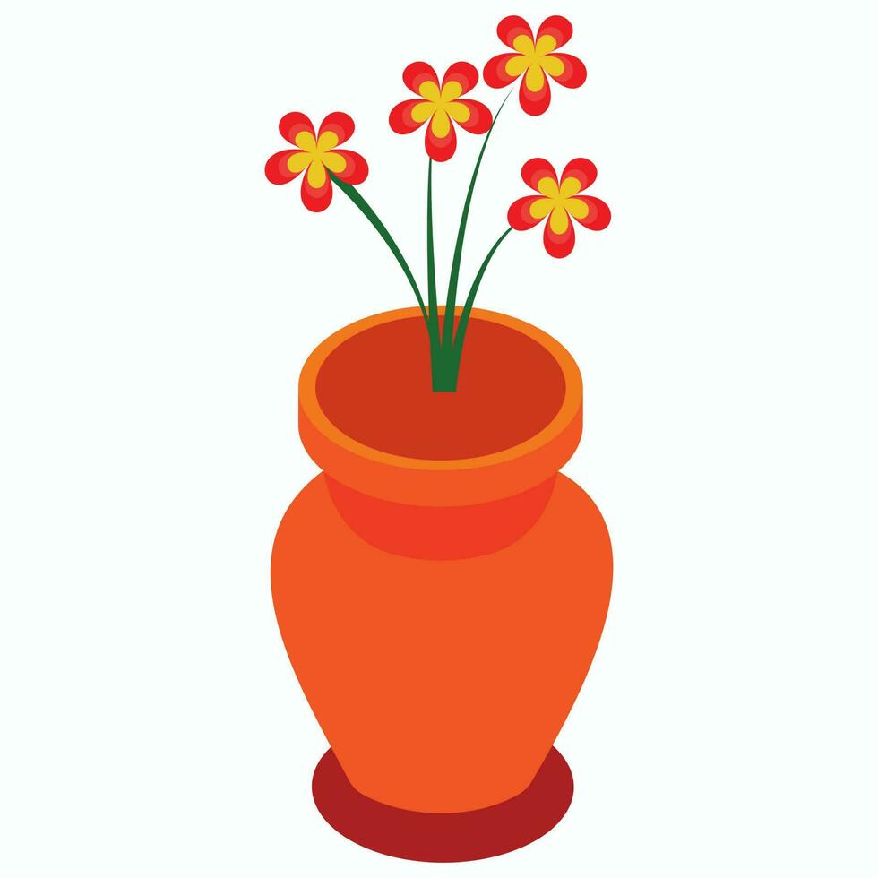 Vector illustration of flower pot element.