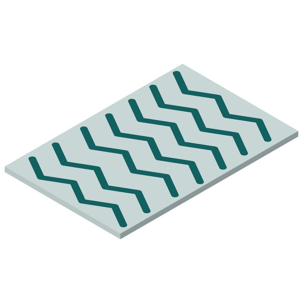 Isolated rug or carpet isometric element. vector