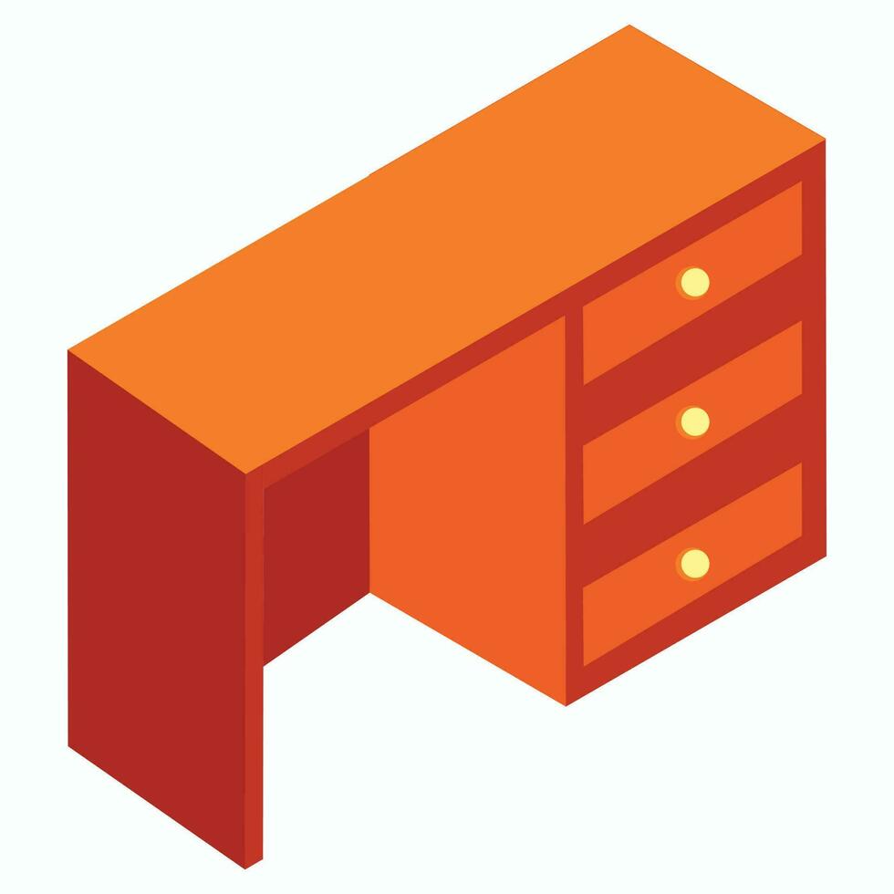 Isometric illustration of desk element. vector